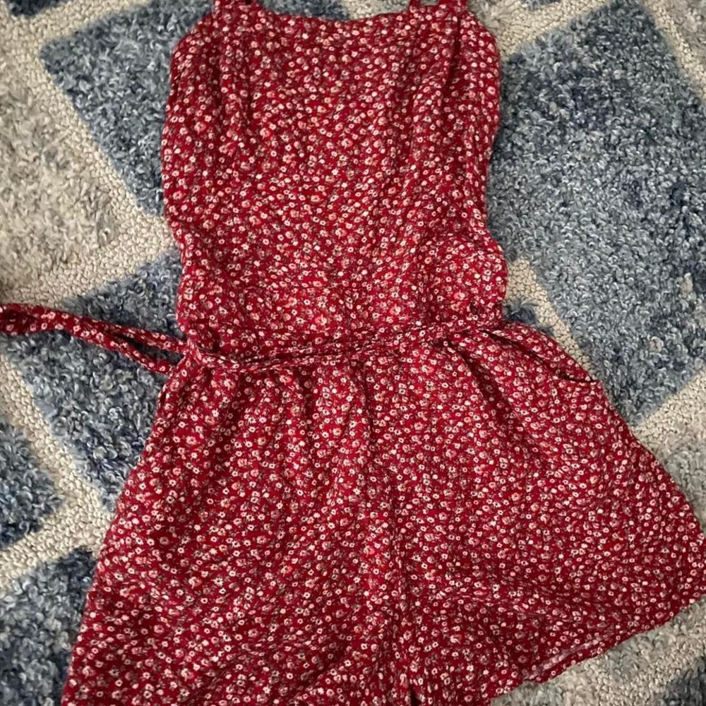 Red romper women's fashion